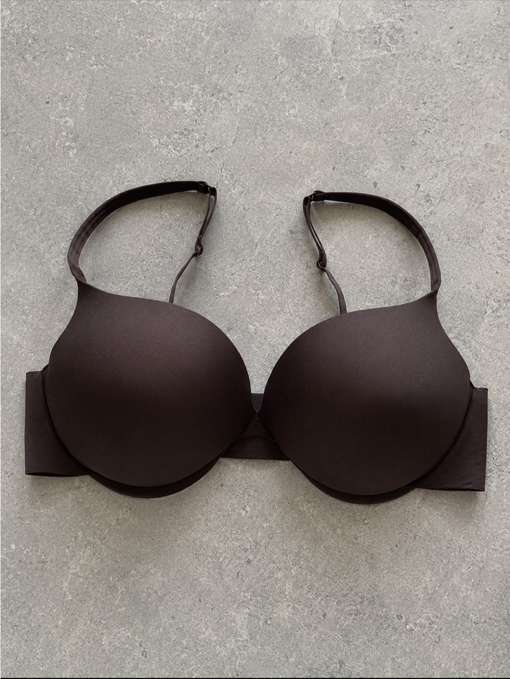 SKIMS Ultimate Super Push-Up Bra 40C Cocoa Padded Underwire Plunge Seamless